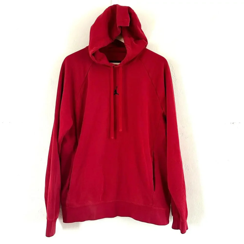 Nike Air Jordan Dri-Fit Pull Over‎ Red Hoodie Men's Size Medium Jumpman Logo